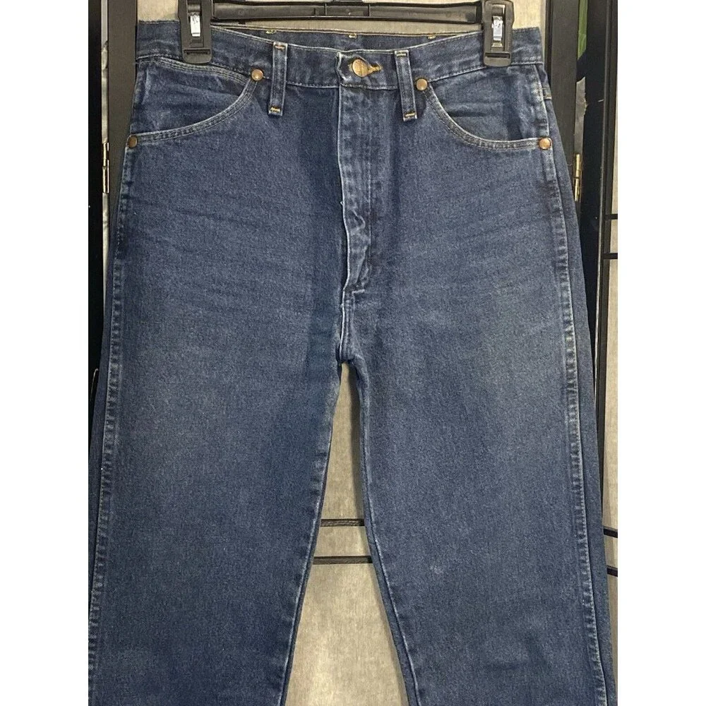 Wrangler denim Men’s jeans 30 x 34 VTG Brown Label Logo Cowboy Work Western